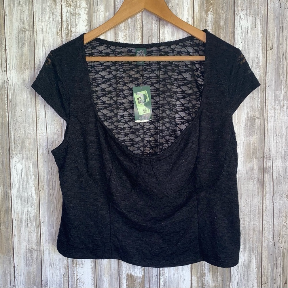 NWT Wild Fable Black Lace Bustier Top - Picture 2 of 7